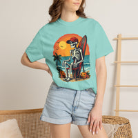 Load image into Gallery viewer, Surfing Skeleton Halloween T-Shirt