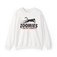 Load image into Gallery viewer, Zoomies Are My Cardio sweatshirt | Cat Running Graphic Crewneck