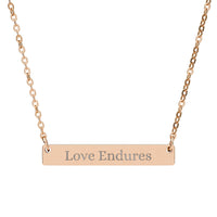 Load image into Gallery viewer, Engraved &quot;Love Endures&quot; Bar Necklace
