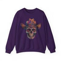 Load image into Gallery viewer, Colorful Cowboy Skull Sweatshirt | Neon Western Skull Crewneck