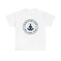 Load image into Gallery viewer, Bask in the Light Unisex Heavy Cotton Tee, Peaceful Meditation Tee, Spiritual Gift, Mindfulness Apparel, Relaxing Yoga Shirt, Zen Fashion
