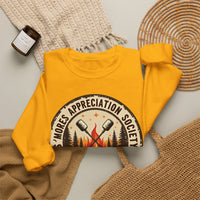 Load image into Gallery viewer, S'mores Appreciation Society Crewneck Sweatshirt, Roast, Relax, Repeat Camping Graphic