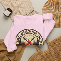 Load image into Gallery viewer, S'mores Appreciation Society Crewneck Sweatshirt, Roast, Relax, Repeat Camping Graphic