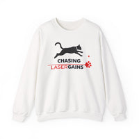 Load image into Gallery viewer, Chasing Laser Gains Sweatshirt | Cat Laser Toy Graphic