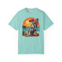 Load image into Gallery viewer, Surfing Skeleton Halloween T-Shirt