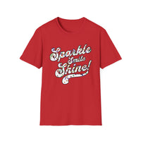 Load image into Gallery viewer, Sparkle Smile Shine - Unisex Softstyle T-Shirt, Inspirational Tee, Motivational Shirt, Gift for Friends, Casual Wear