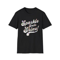 Load image into Gallery viewer, Sparkle Smile Shine - Unisex Softstyle T-Shirt, Inspirational Tee, Motivational Shirt, Gift for Friends, Casual Wear