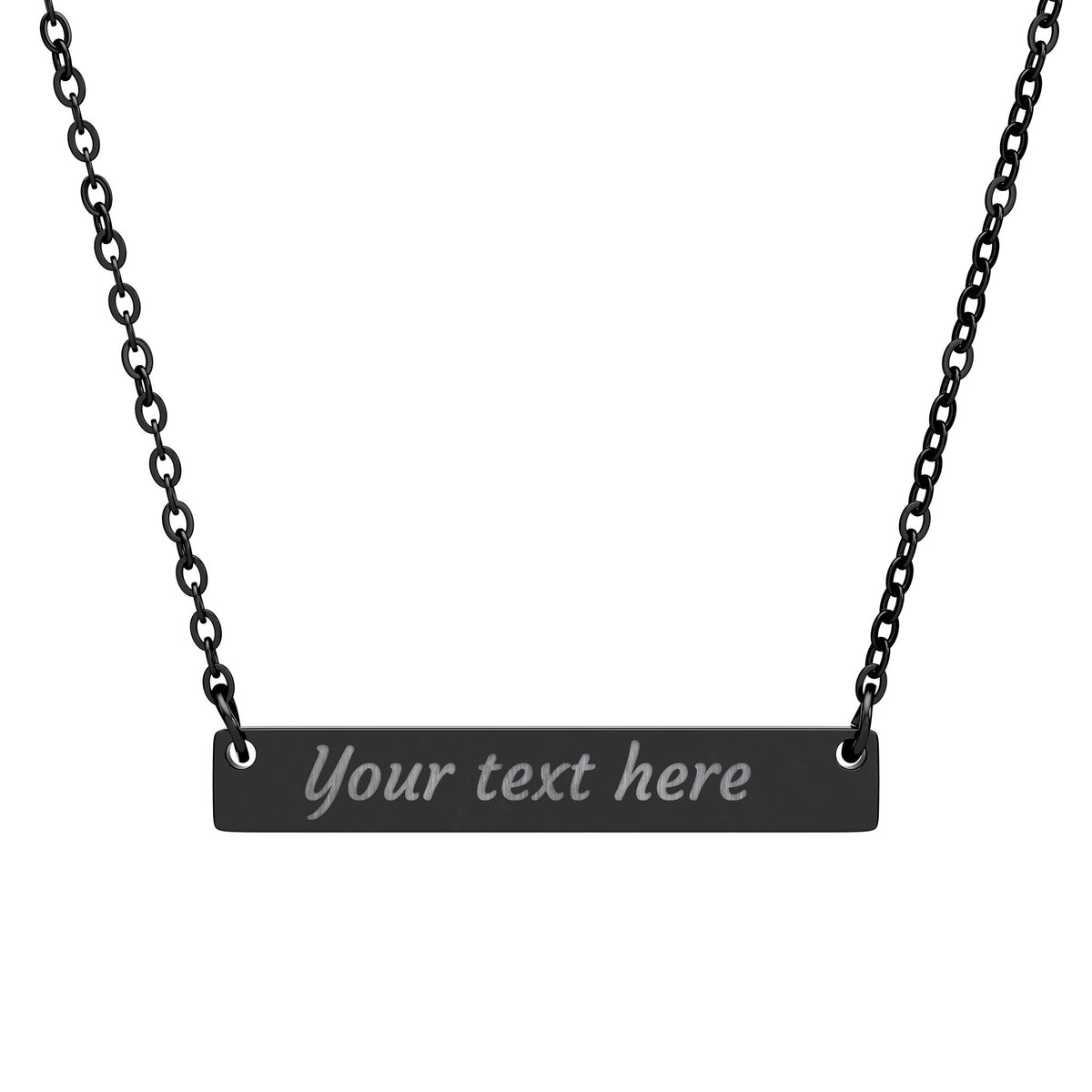 Customizable Bar Necklace — Custom Text Personalized Pendant