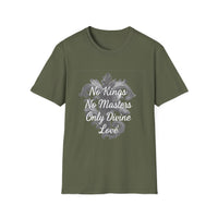 Load image into Gallery viewer, Divine Love Unisex T-Shirt - No Kings No Masters | Gift for Rebels, Unique Casual Wear, Art Tee, Anti-Establishment Fashion, Everyday [...]
