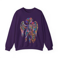 Load image into Gallery viewer, Angel Skeleton Sweatshirt, La Catrina, Day of the Dead, Psychedelic Goth Graphic Tee, Spooky Angelic Skull Gift