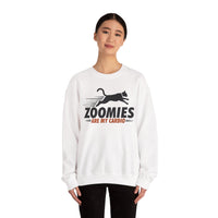Load image into Gallery viewer, Zoomies Are My Cardio sweatshirt | Cat Running Graphic Crewneck