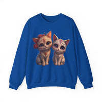 Load image into Gallery viewer, Sugar Skull Kittens, Day of the Dead, Cute Halloween Pullover, Whimsical Cat Lover Gift, Dia de los Muertos Graphic Tee