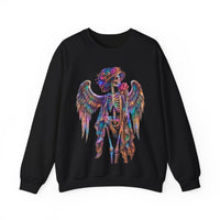 Load image into Gallery viewer, Angel Skeleton Sweatshirt, La Catrina, Day of the Dead, Psychedelic Goth Graphic Tee, Spooky Angelic Skull Gift