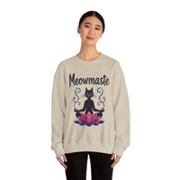 Load image into Gallery viewer, Meowmaste Cat Meditation Sweatshirt | Yoga Cat Lotus