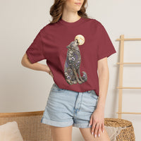 Load image into Gallery viewer, Howling Floral Wolf T-Shirt — Moonlit Nature Graphic Tee