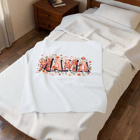 Load image into Gallery viewer, Mama Floral Velveteen Plush Blanket — Cozy Mother's Day Gift