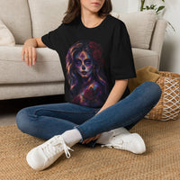 Load image into Gallery viewer, La Catrina Portrait Shirt - Day of the Dead Woman Tee - Cosmic Neon Unisex Graphic T-Shirt - Back to School Spooky Glam Streetwear