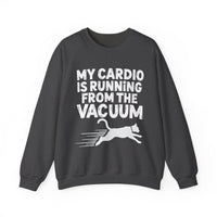 Load image into Gallery viewer, My Cardio Is Running From The Vacuum sweatshirt | Cat Humor Crewneck