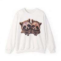 Load image into Gallery viewer, Sugar Skull Raccoons Sweatshirt, Cute Halloween Crewneck, Day of the Dead, Animal Lovers Gift, Pullover