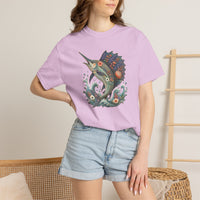 Load image into Gallery viewer, Sailfish - Ocean Floral Marlin Graphic Tee, Whimsical Millefleurs Swordfish Gift, Coastal Aesthetic Art, Comfort Colors Fishing Shirt