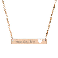 Load image into Gallery viewer, Engravable Cutout Heart Bar Necklace — Personalized Name Bar Pendant
