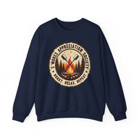 Load image into Gallery viewer, S'mores Appreciation Society Crewneck Sweatshirt, Roast, Relax, Repeat Camping Graphic