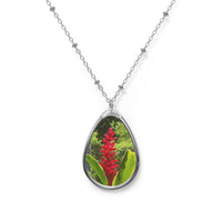 Load image into Gallery viewer, Tropical Red Ginger Flower Photo Pendant Necklace
