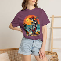 Load image into Gallery viewer, Surfing Skeleton Halloween T-Shirt