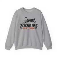 Load image into Gallery viewer, Zoomies Are My Cardio sweatshirt | Cat Running Graphic Crewneck