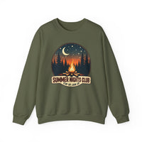 Load image into Gallery viewer, Summer Nights Club Crewneck Sweatshirt, Campfire Graphic Pullover