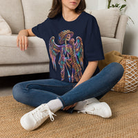 Load image into Gallery viewer, Goth Angel Skeleton Shirt - Neon Winged Sugar Skull Tee - Retro Unisex Streetwear T-Shirt - Back to School Alt Whimsigoth Top