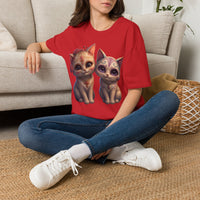 Load image into Gallery viewer, Sugar Skull Cats Black T-Shirt, Day of the Dead Kitten Tee, Cute Calavera Cat Shirt, Halloween Cat Graphic Tee, Dia de los Muertos Gift