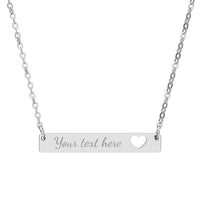 Load image into Gallery viewer, Engravable Cutout Heart Bar Necklace — Personalized Name Bar Pendant