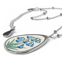 Load image into Gallery viewer, Bluebells - Floral Oval Necklace | Teardrop Pendant, Botanical Jewelry

