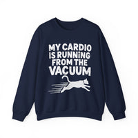 Load image into Gallery viewer, My Cardio Is Running From The Vacuum sweatshirt | Cat Humor Crewneck
