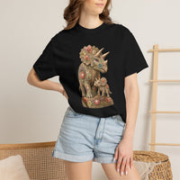 Load image into Gallery viewer, Triceratops Shirt, Dinosaur Mom and Baby Tee, Floral Dino T Shirt, Prehistoric Animal Shirt, Dinosaur Lover Gift, Cute Jurassic Apparel