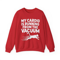 Load image into Gallery viewer, My Cardio Is Running From The Vacuum sweatshirt | Cat Humor Crewneck