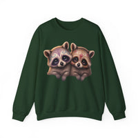 Load image into Gallery viewer, Sugar Skull Raccoons Sweatshirt, Cute Halloween Crewneck, Day of the Dead, Animal Lovers Gift, Pullover