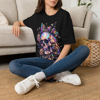 Load image into Gallery viewer, Holographic Crystal Skull Shirt - Abstract Geometric Graphic Tee - Vintage Unisex Halloween T-Shirt - Back to School Gorpcore Streetwear
