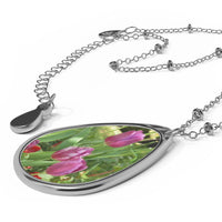 Load image into Gallery viewer, Tulip Teardrop Locket - Oval Pendant Necklace