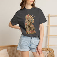 Load image into Gallery viewer, Triceratops Shirt, Dinosaur Mom and Baby Tee, Floral Dino T Shirt, Prehistoric Animal Shirt, Dinosaur Lover Gift, Cute Jurassic Apparel
