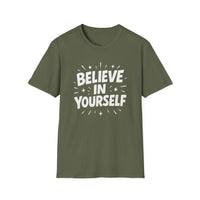 Load image into Gallery viewer, Believe in Yourself -  Unisex Softstyle T-Shirt | Motivational Tee, Gift for Friends, Inspirational Shirt, Daily Wear, Self-Love Apparel
