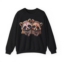 Load image into Gallery viewer, Sugar Skull Raccoons Sweatshirt, Cute Halloween Crewneck, Day of the Dead, Animal Lovers Gift, Pullover