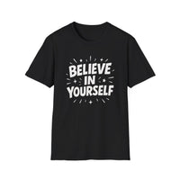 Load image into Gallery viewer, Believe in Yourself -  Unisex Softstyle T-Shirt | Motivational Tee, Gift for Friends, Inspirational Shirt, Daily Wear, Self-Love Apparel
