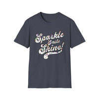 Load image into Gallery viewer, Sparkle Smile Shine - Unisex Softstyle T-Shirt, Inspirational Tee, Motivational Shirt, Gift for Friends, Casual Wear
