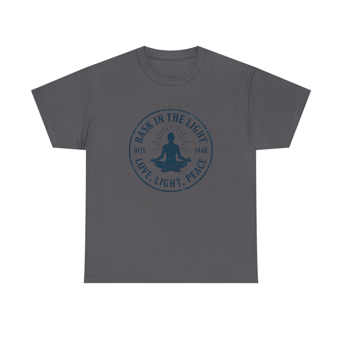 Bask in the Light Unisex Heavy Cotton Tee, Peaceful Meditation Tee, Spiritual Gift, Mindfulness Apparel, Relaxing Yoga Shirt, Zen Fashion