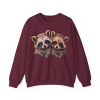 Load image into Gallery viewer, Sugar Skull Raccoons Sweatshirt, Cute Halloween Crewneck, Day of the Dead, Animal Lovers Gift, Pullover