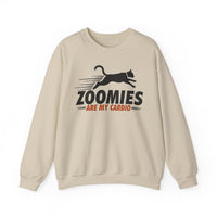 Load image into Gallery viewer, Zoomies Are My Cardio sweatshirt | Cat Running Graphic Crewneck