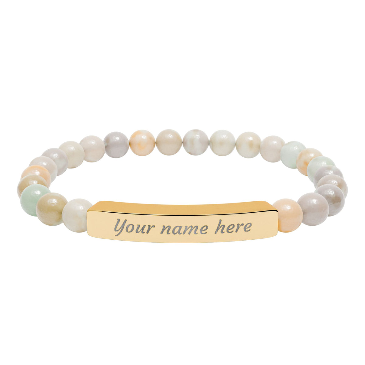Personalized -  Stone Bracelet | Stretch Beaded Bracelet