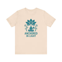 Load image into Gallery viewer, Meditation Inspired Unisex Tee, Relaxation Shirt, Yoga Apparel, Mindfulness Gift, Spiritual T-Shirt, &#39;Anchored in Light&#39;
